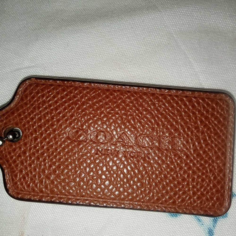 Coach brown hang tag